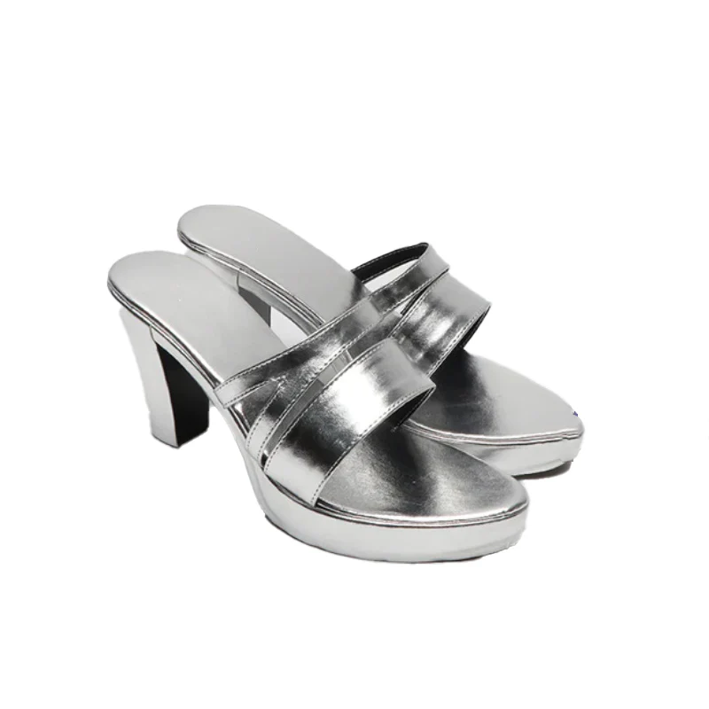 【In Stock】DokiDoki Anime Cosplay Shoes Silver Slippers - Image 2