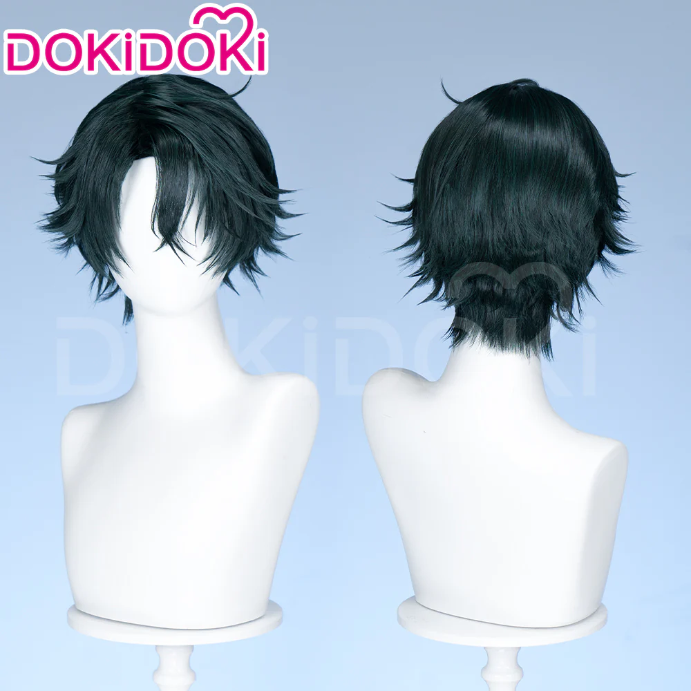 DokiDoki Anime Cosplay Wig Short Green Men Wig