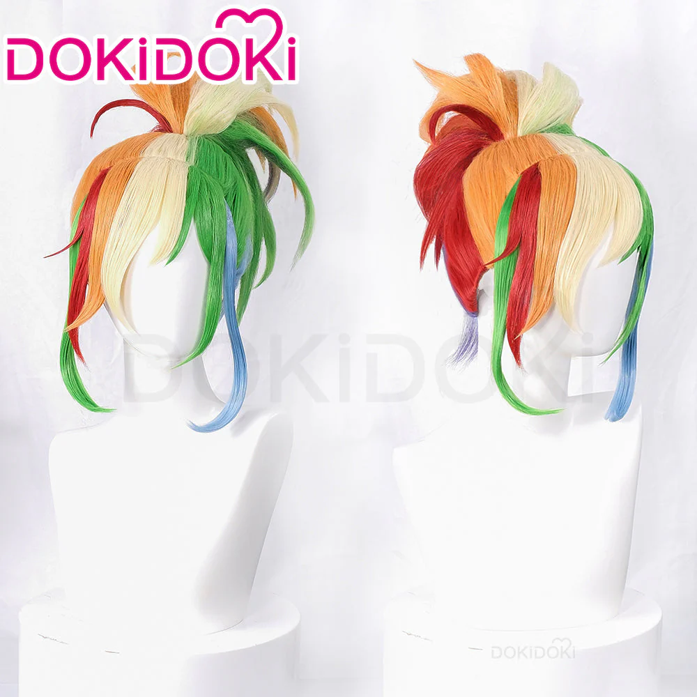【Ready For Ship】DokiDoki Anime  Cosplay Wig Cute Rainbow Hair Colorful