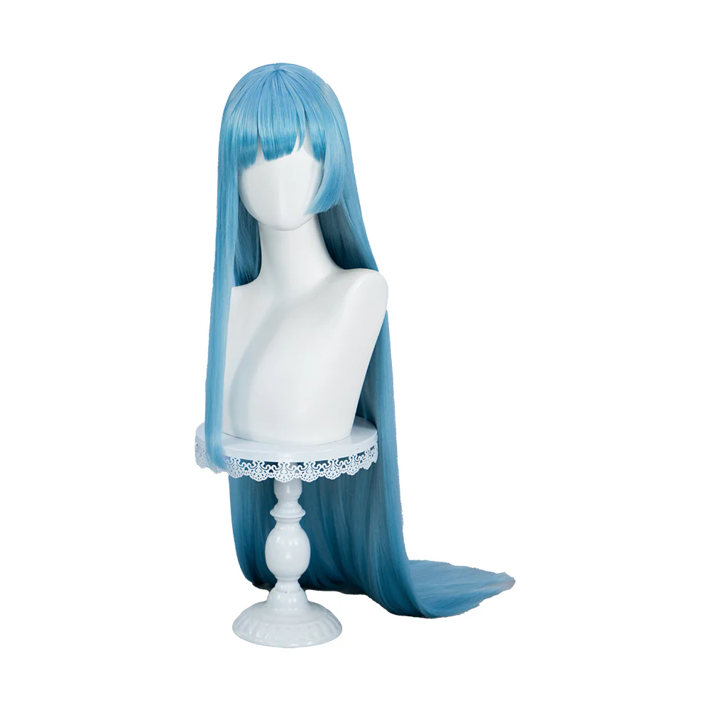 【Ready For Ship】DokiDoki Anime Cosplay Wig Long Blue Straight Hair - Image 5