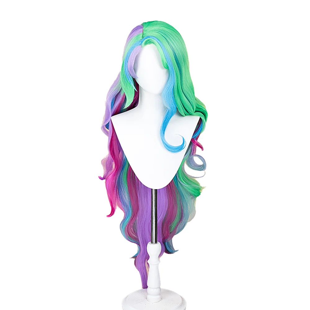 DokiDoki Anime Cosplay Wig Long Colored Curly Princess Women Hair - Image 5
