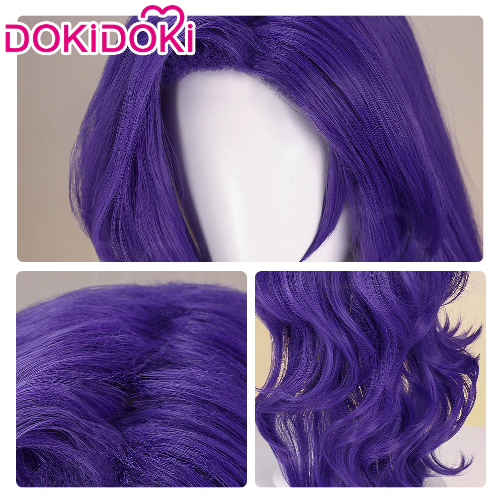 DokiDoki Anime Cosplay Wig Long Curly Purple Hair - Image 2