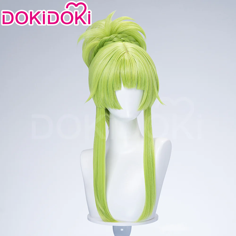 DokiDoki Anime Cosplay Women Wig Long Green Hair Buns - Image 3