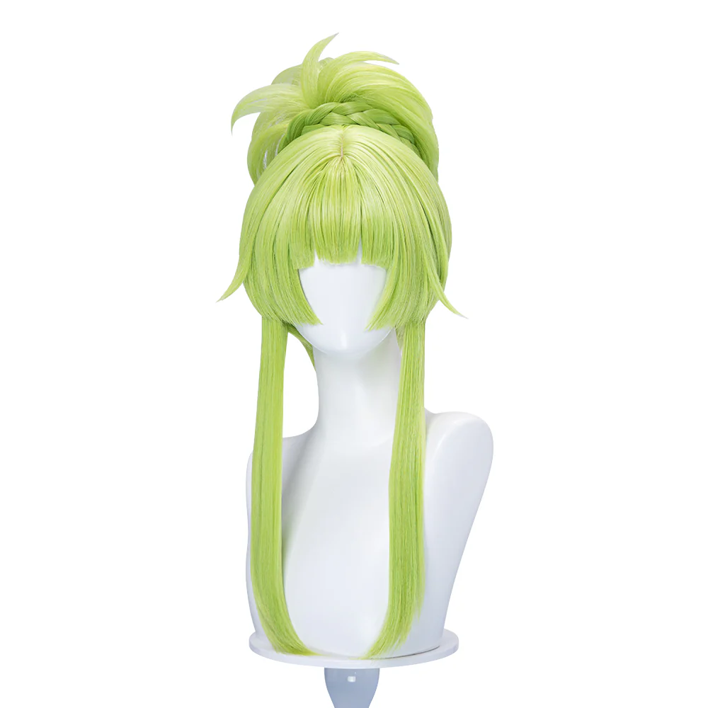 DokiDoki Anime Cosplay Women Wig Long Green Hair Buns - Image 5