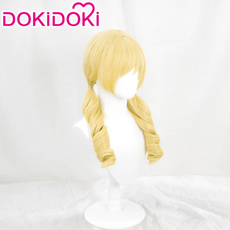 【Ready For Ship】DokiDoki Anime Cosplay Wig Long Curly Yellow Headwear - Image 3