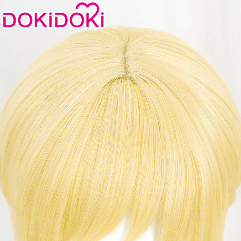 【Ready For Ship】DokiDoki Anime Cosplay Wig Long Curly Yellow Headwear - Image 4
