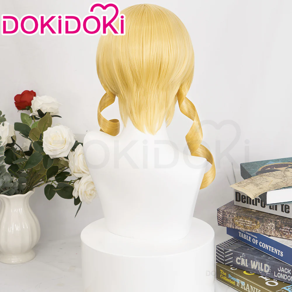 【Ready For Ship】DokiDoki Anime Cosplay Wig Long Curly Yellow Styled Headwear - Image 3