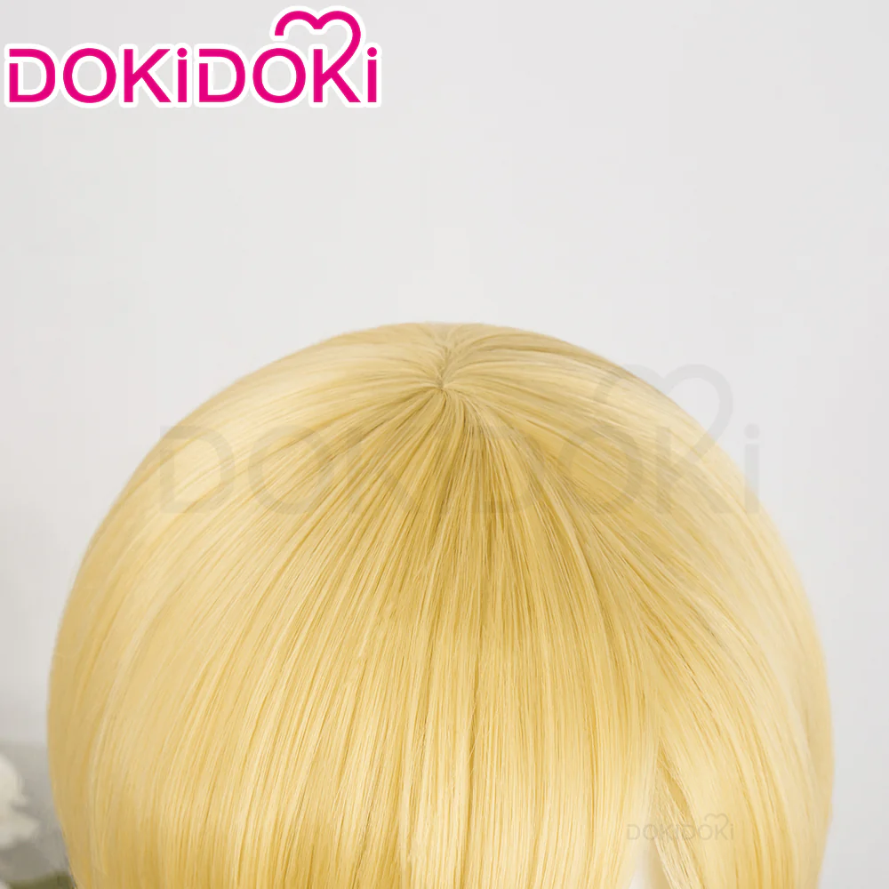 【Ready For Ship】DokiDoki Anime Cosplay Wig Long Curly Yellow Styled Headwear - Image 4