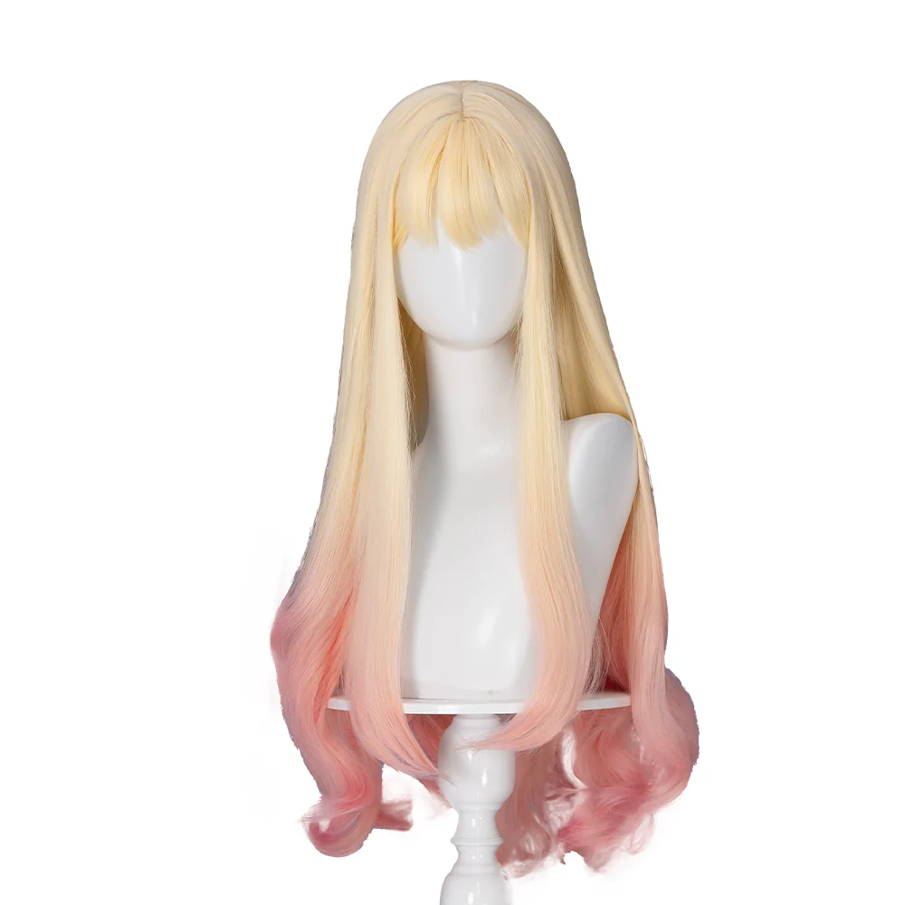 【Ready For Ship】DokiDoki Anime Cosplay Women Wig / Ear Clip / Tattoo Sticker Long Golden Pink Gradient Silver Purple Hair Bunny Girl - Image 11