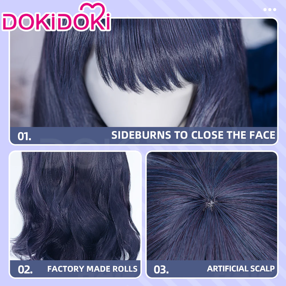 【Ready For Ship】DokiDoki Anime Cosplay Women Wig / Ear Clip / Tattoo Sticker Long Golden Pink Gradient Silver Purple Hair Bunny Girl - Image 19
