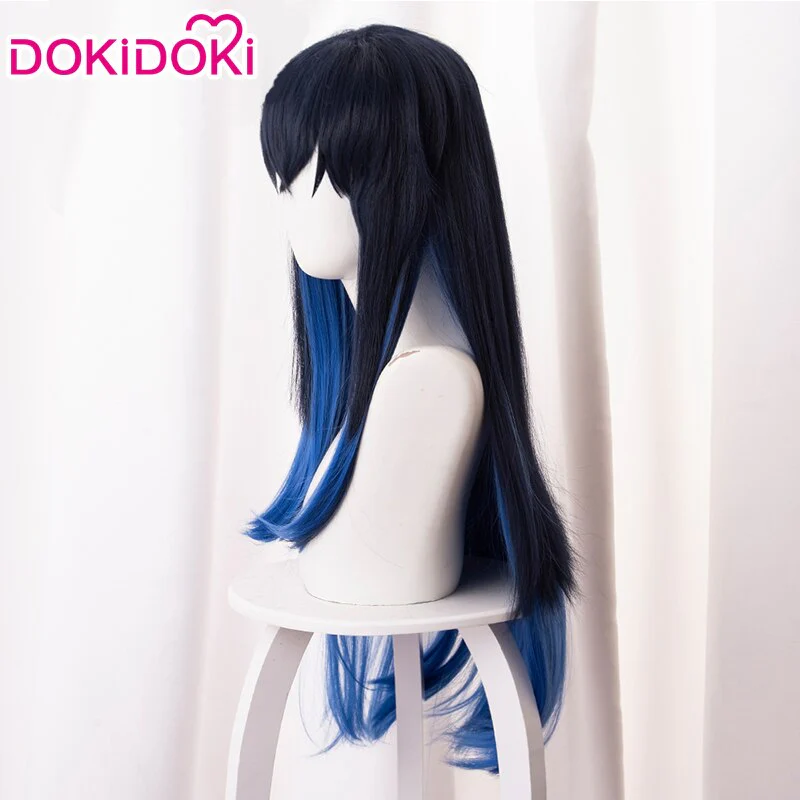 Dokidoki  Anime Cosplay Wig Long Hair Dark Blue Halloween - Image 3