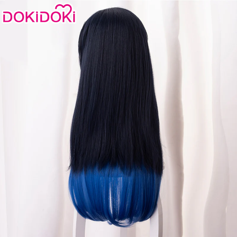 Dokidoki  Anime Cosplay Wig Long Hair Dark Blue Halloween - Image 5