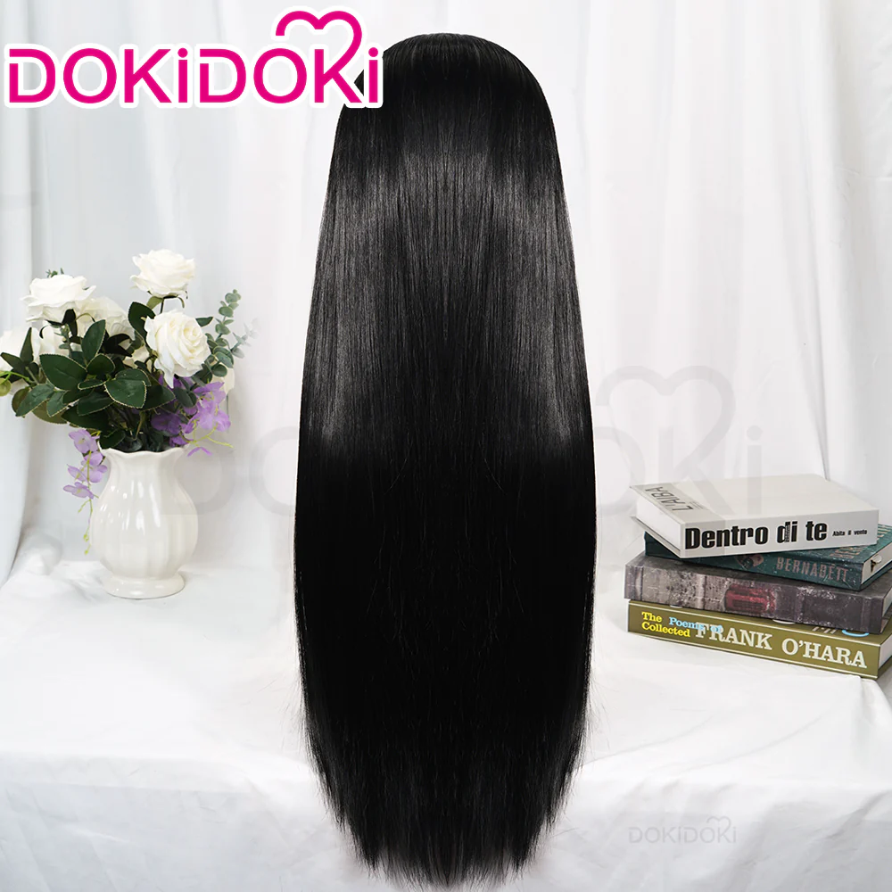 DokiDoki Anime Cosplay Wig Long Straight Black Hair - Image 3