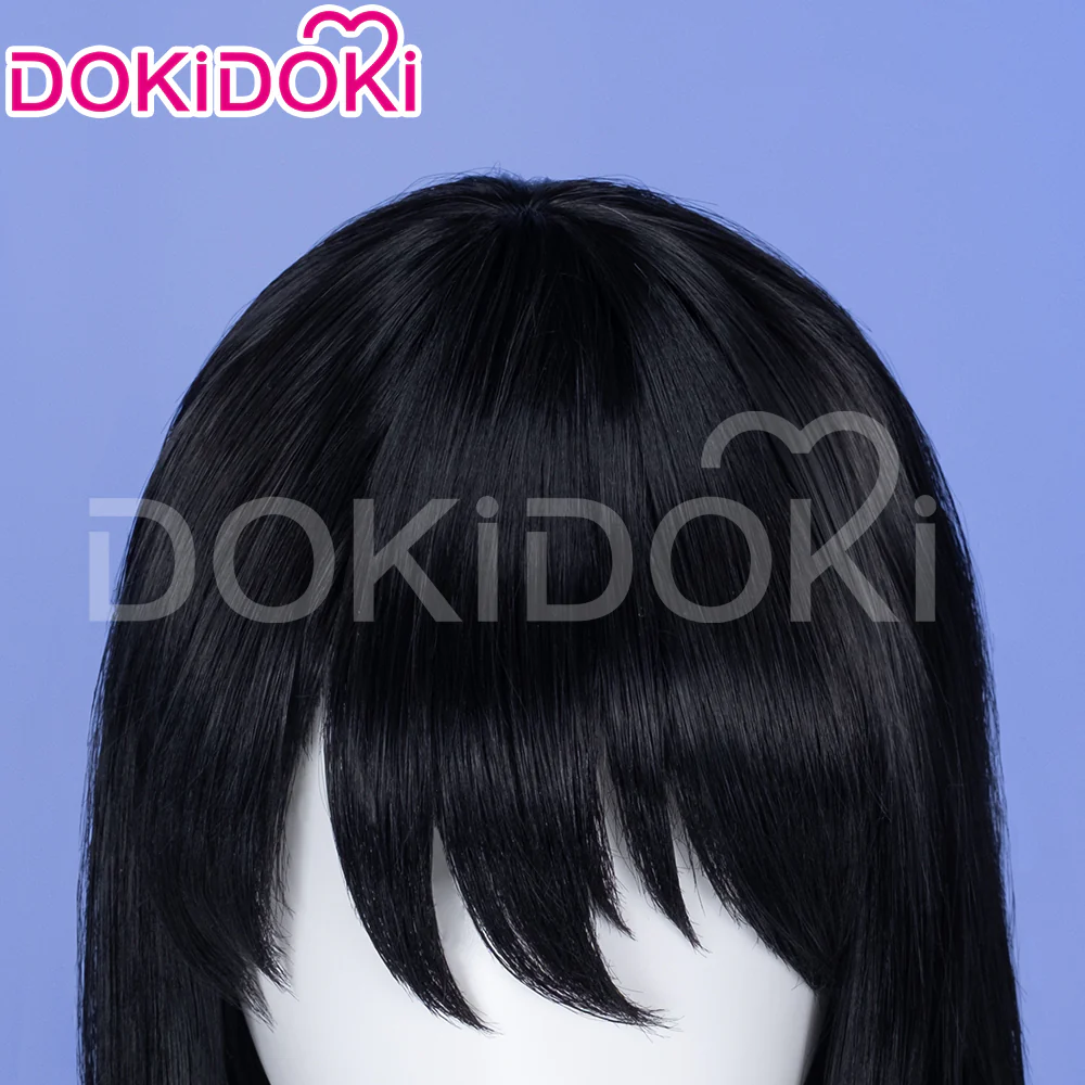 DokiDoki Anime Cosplay Wig Long Straight Black Hair Men - Image 4