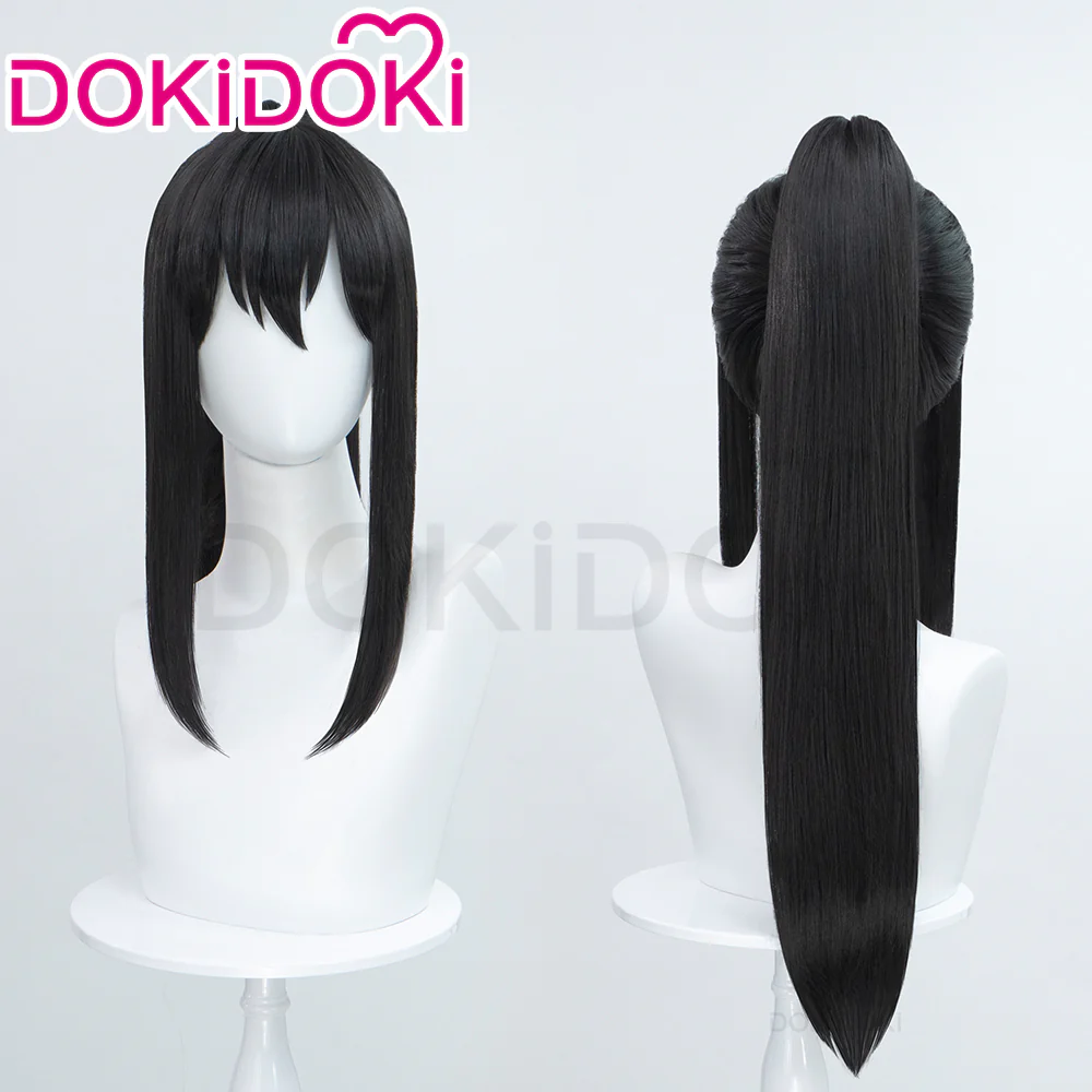 【Ready For Ship】DokiDoki Anime Cosplay Wig Long Straight Black Hair Pony Tail