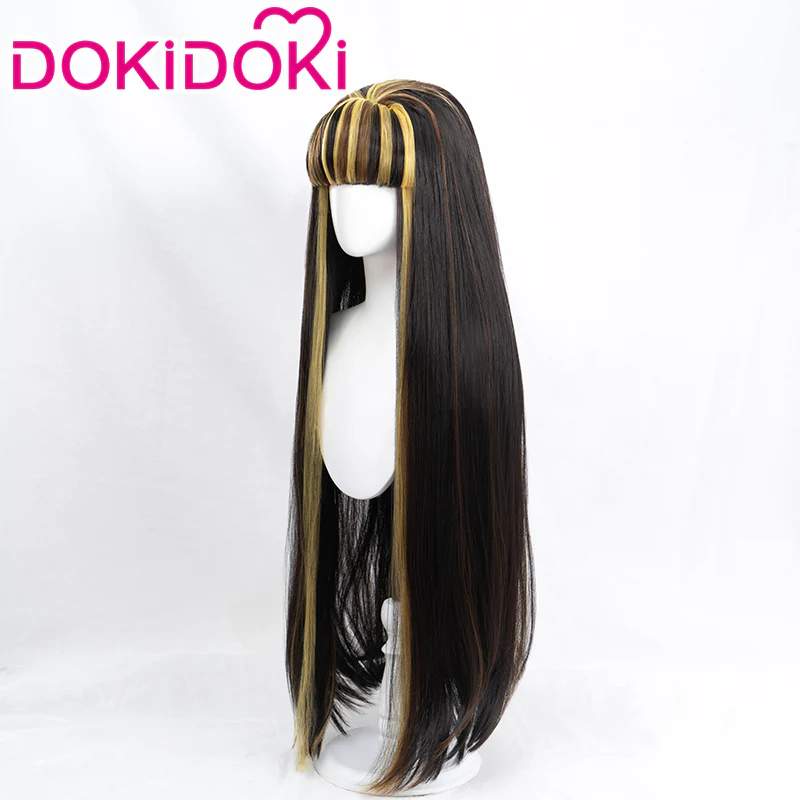 【Ready For Ship】DokiDoki Anime Cosplay Wig Long Straight Black Yellow Hair
