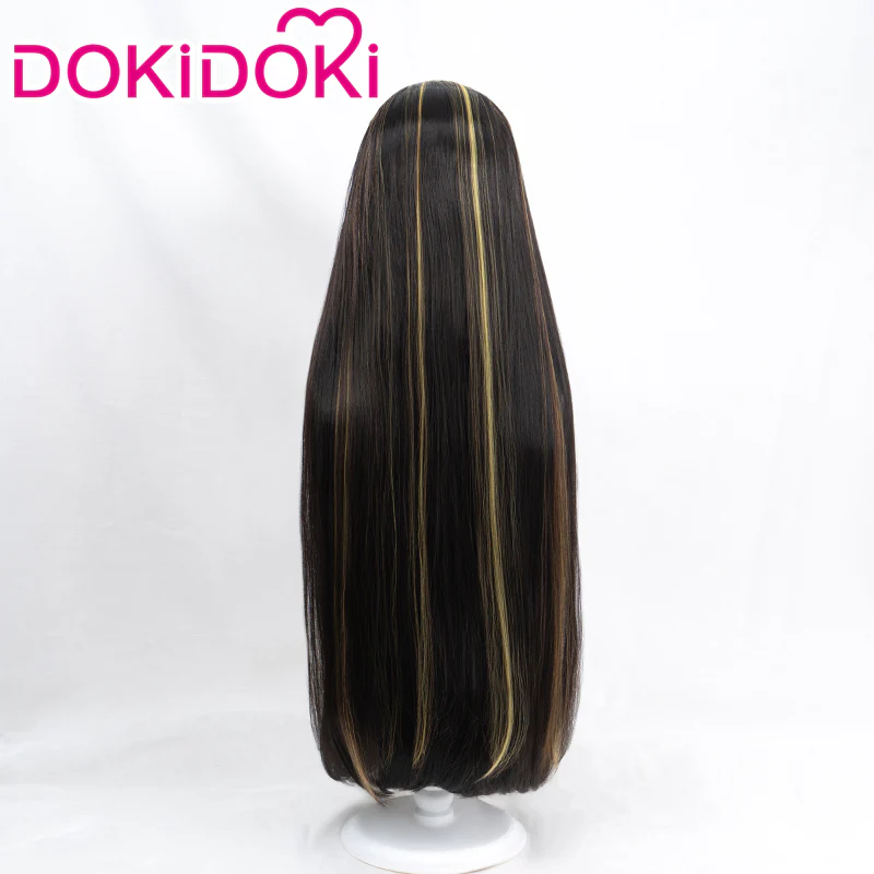 【Ready For Ship】DokiDoki Anime Cosplay Wig Long Straight Black Yellow Hair - Image 2