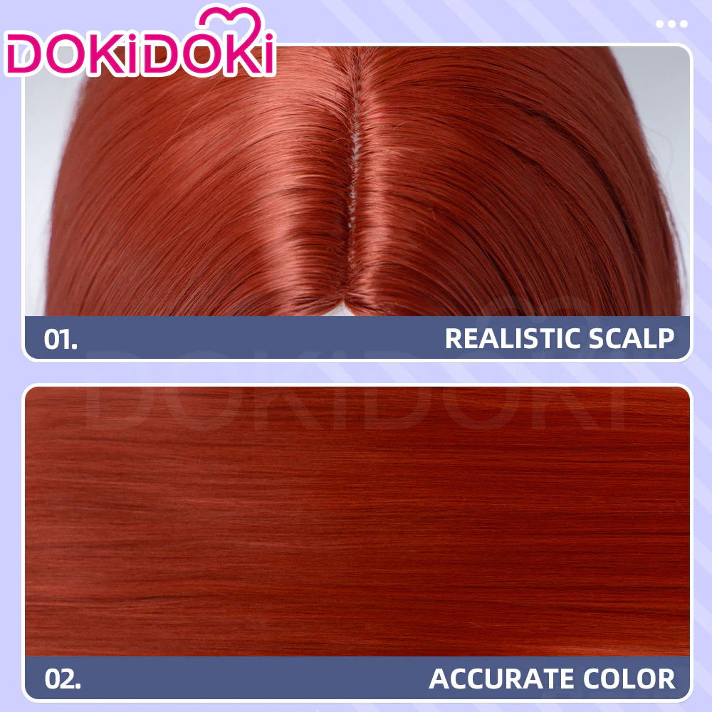 DokiDoki Movie Cosplay Wig Long Straight Brown Hair - Image 4