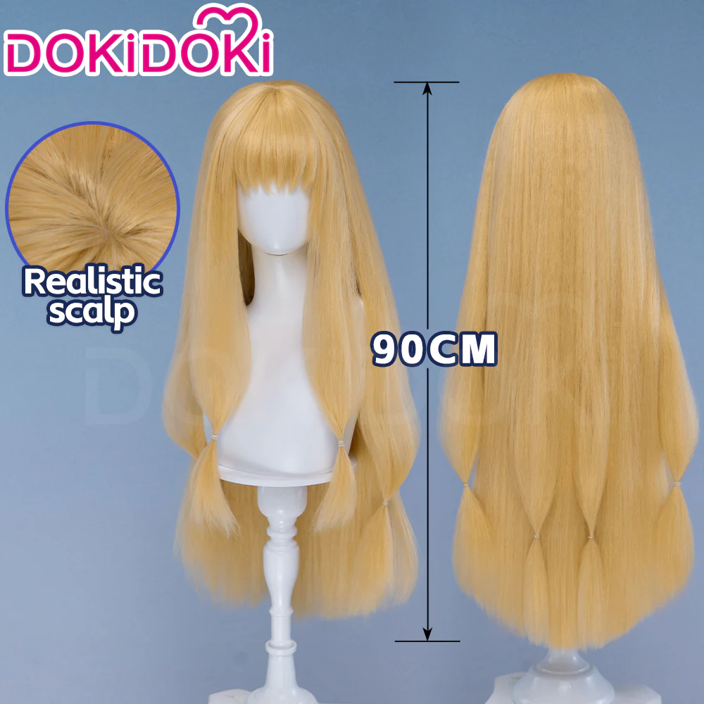 DokiDoki Anime Cosplay Wig Long Straight Gold Hair