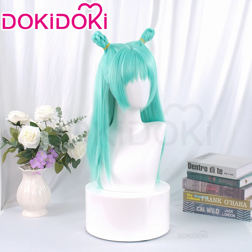 Dokidoki Anime Cosplay Wig Long Straight Green Hair Meimei - Image 3