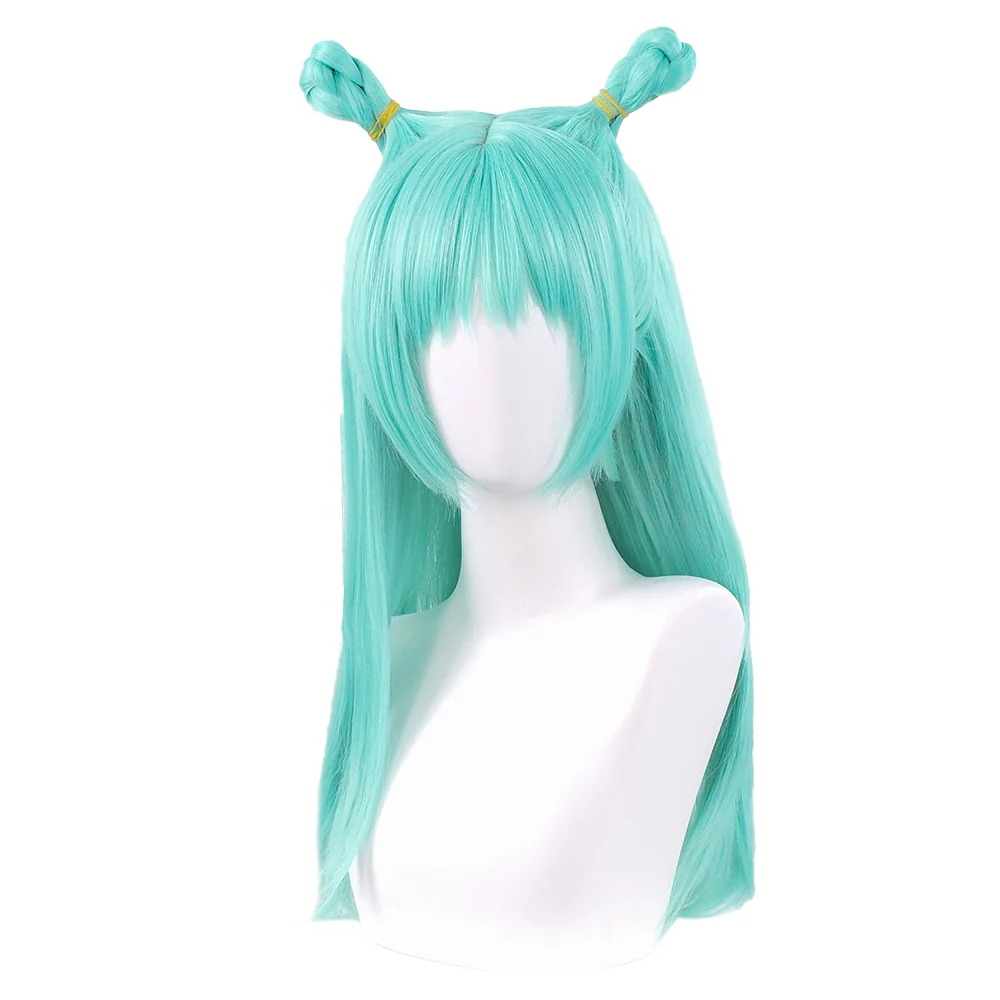Dokidoki Anime Cosplay Wig Long Straight Green Hair Meimei - Image 5