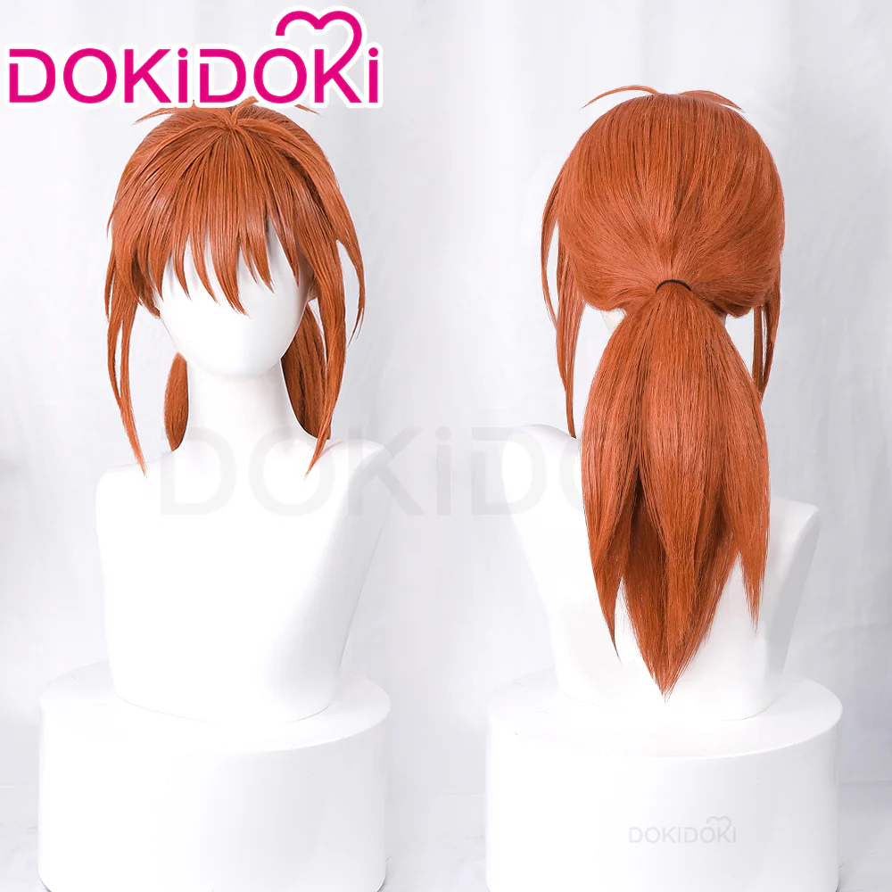 【Ready For Ship】DokiDoki Anime Cosplay Wig Long Straight Orange Hair Ponytail