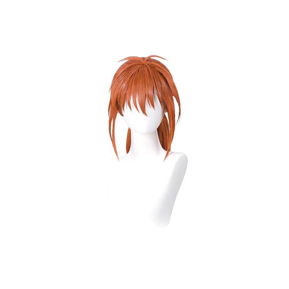【Ready For Ship】DokiDoki Anime Cosplay Wig Long Straight Orange Hair Ponytail - Image 2