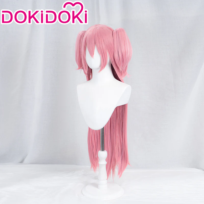DokiDoki Anime Cosplay Wig Long Straight Pink Hair - Image 2