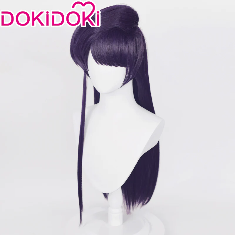 DokiDoki Anime Cosplay Wig Long Straight Purple Wig - Image 2