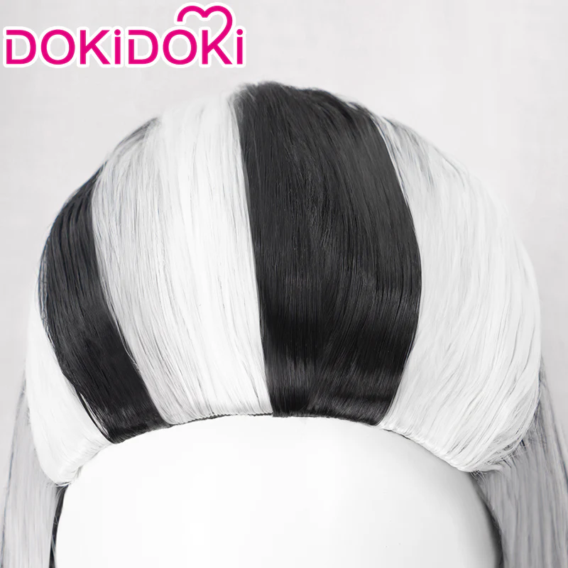 【Ready For Ship】DokiDoki Anime Cosplay Wig Long Straight White Black - Image 2