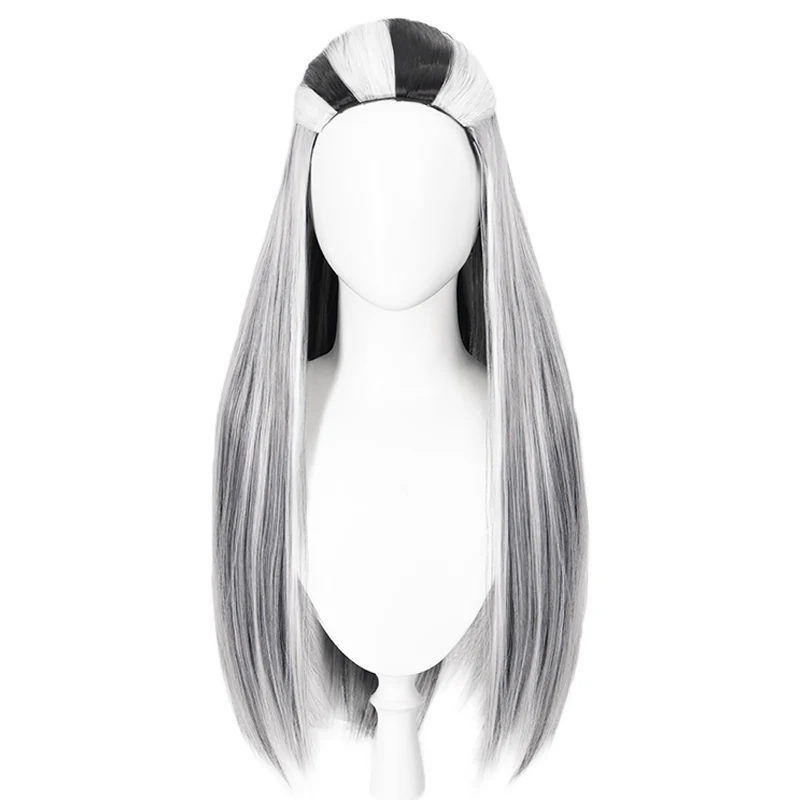 【Ready For Ship】DokiDoki Anime Cosplay Wig Long Straight White Black - Image 3