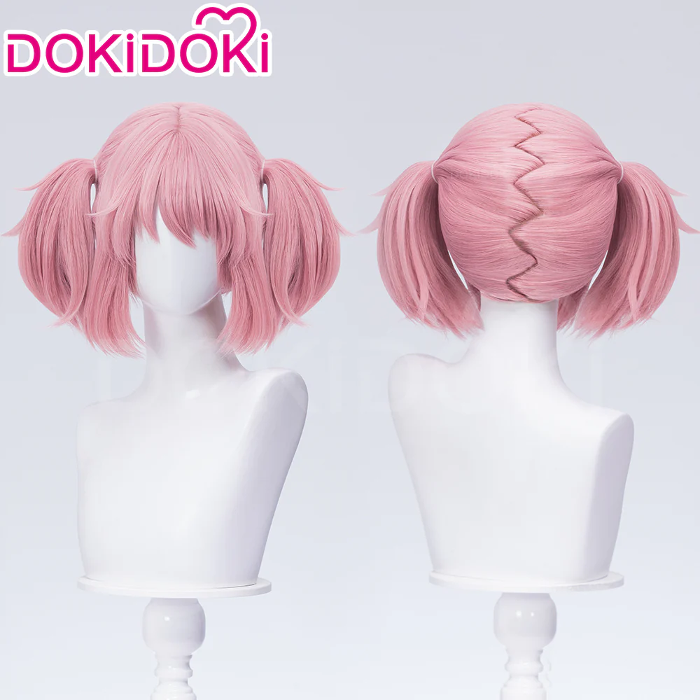 DokiDoki Anime Cosplay Wig Pink Straight Hair / Headwear Cute Halloween - Image 11