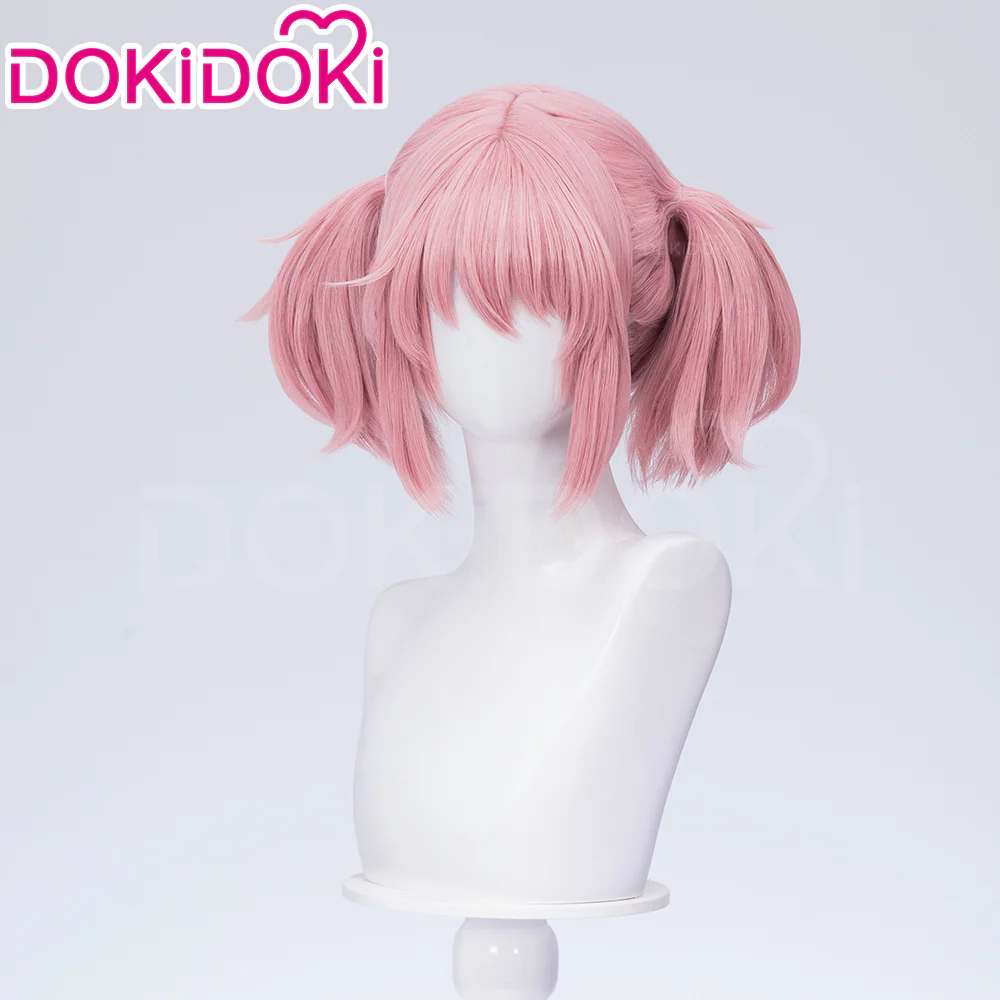 DokiDoki Anime Cosplay Wig Pink Straight Hair / Headwear Cute Halloween - Image 12