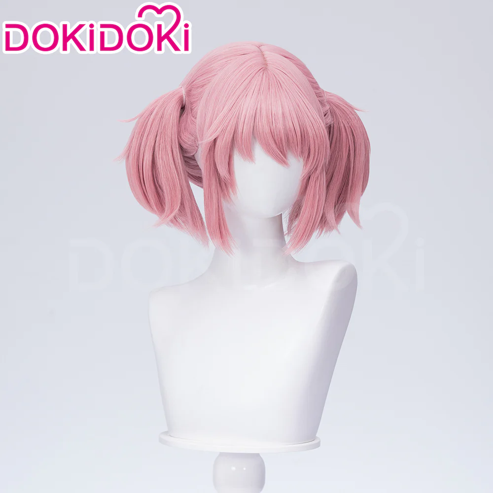 DokiDoki Anime Cosplay Wig Pink Straight Hair / Headwear Cute Halloween - Image 13