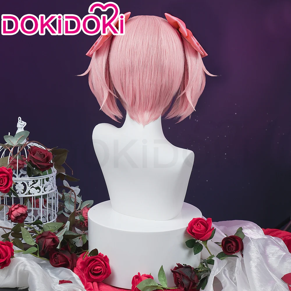 DokiDoki Anime Cosplay Wig Pink Straight Hair / Headwear Cute Halloween - Image 3