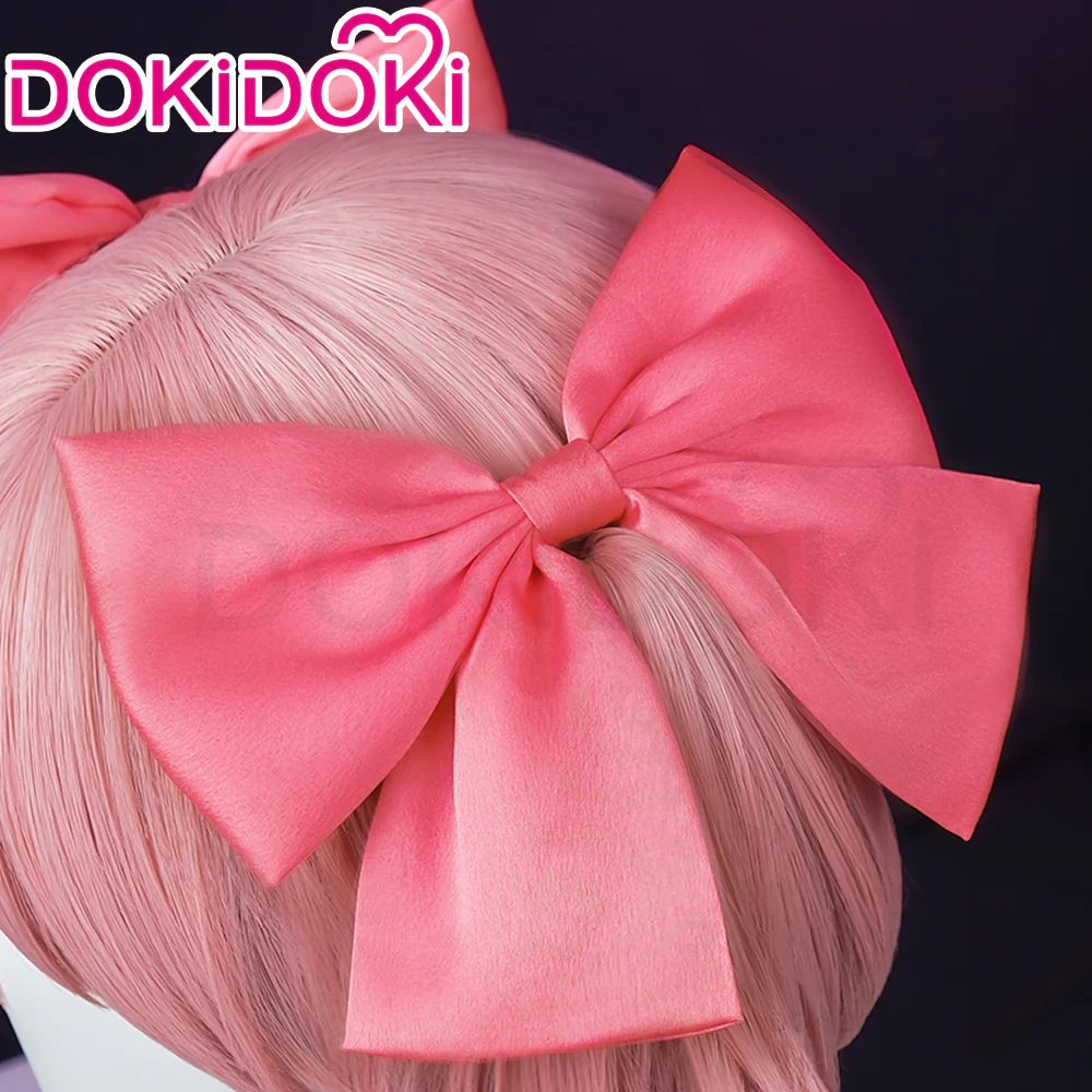 DokiDoki Anime Cosplay Wig Pink Straight Hair / Headwear Cute Halloween - Image 4