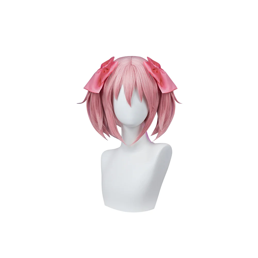 DokiDoki Anime Cosplay Wig Pink Straight Hair / Headwear Cute Halloween - Image 9