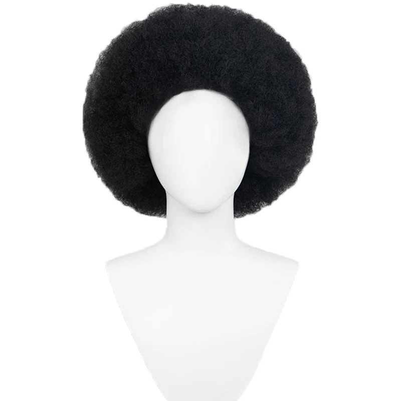 DokiDoki Anime Cosplay Wig Short Black Afro - Image 4