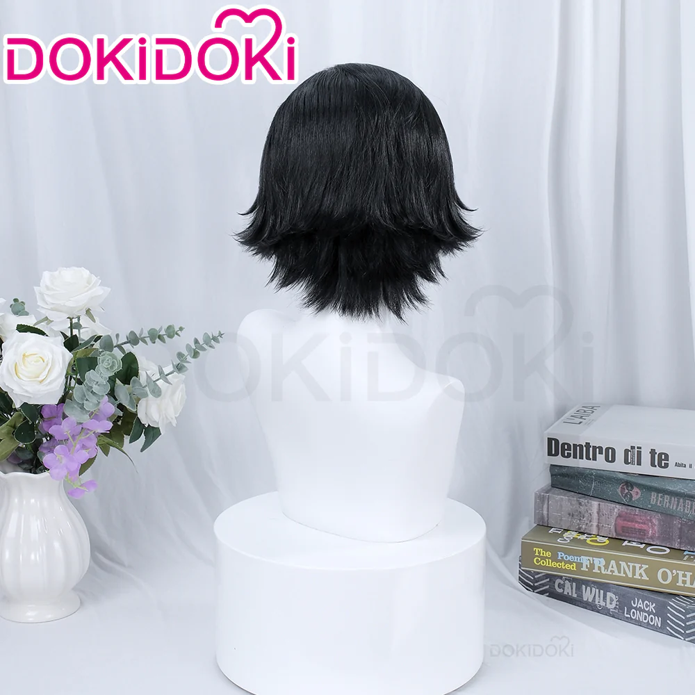 【Ready For Ship】DokiDoki Anime Cosplay Angoo Wig Short Black Hair - Image 3