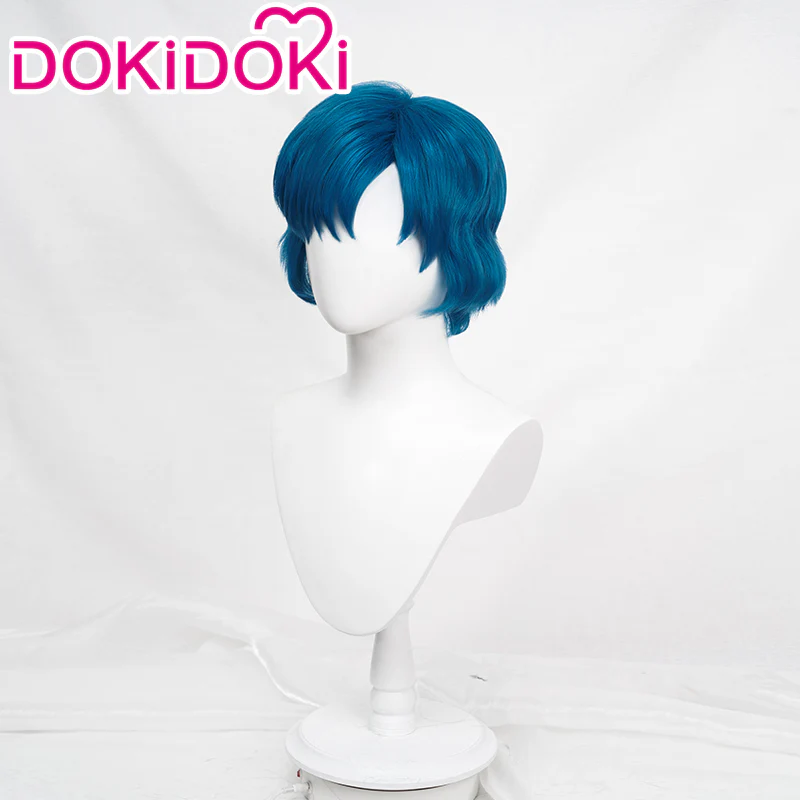 【Ready For Ship】DokiDoki Anime Cosplay Wig Short Blue Curly Hair