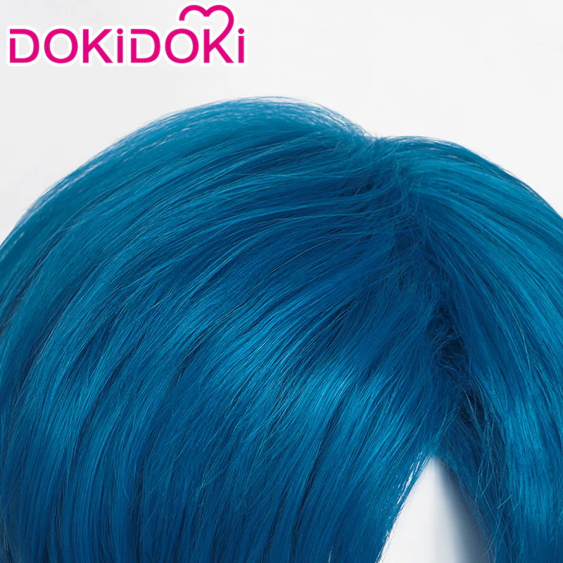 【Ready For Ship】DokiDoki Anime Cosplay Wig Short Blue Curly Hair - Image 3