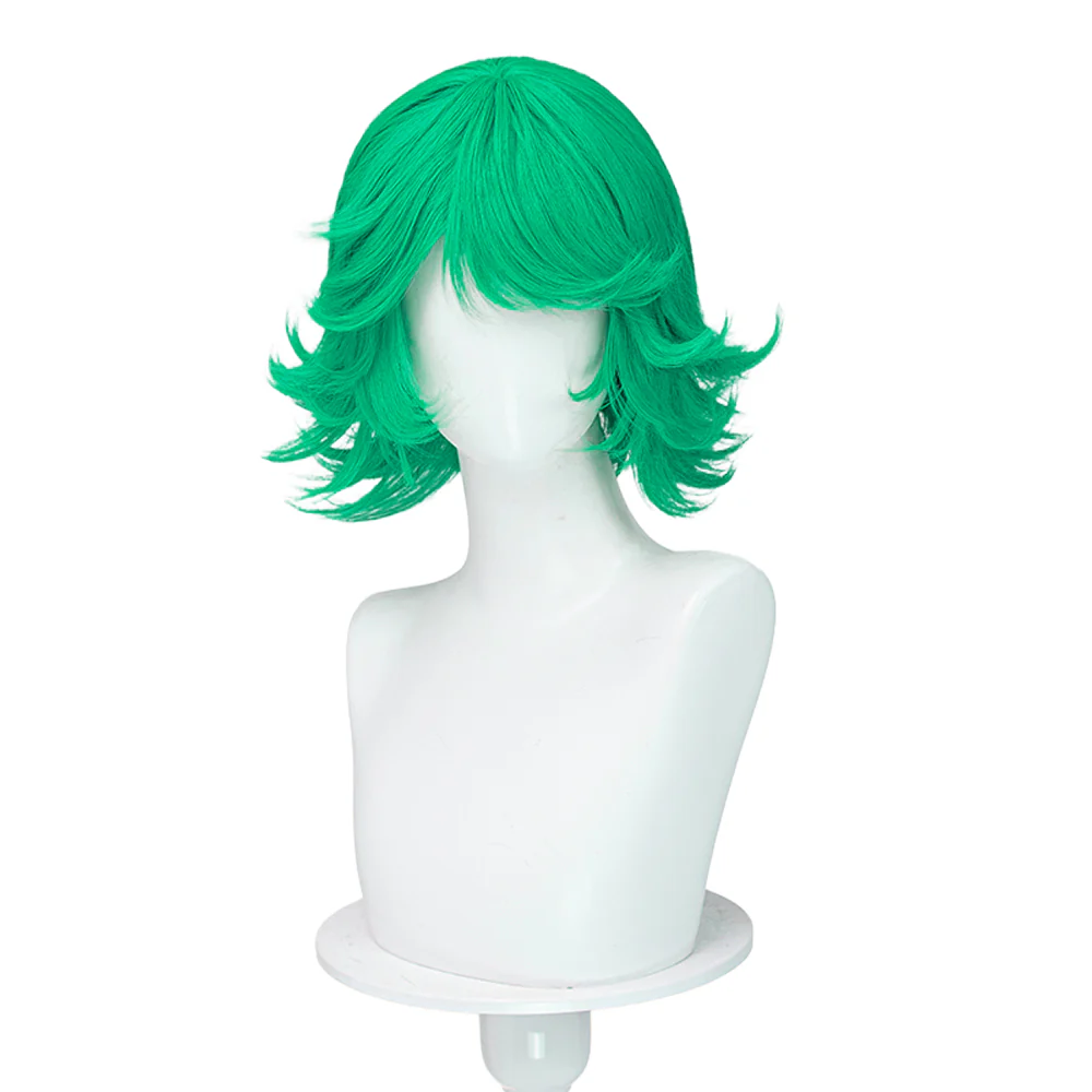 【Ready For Ship】DokiDoki Anime Cosplay Wig Short Curly Layered Outward-Flipped Green Hair - Image 2
