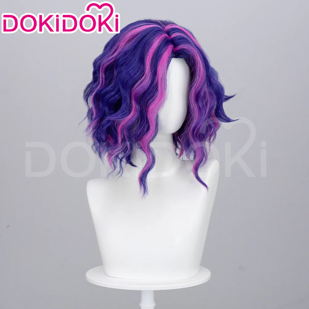 【Ready For Ship】DokiDoki Anime Cosplay Laady Naagaant Wig Short Curly Dark Light Purple Hair - Image 2