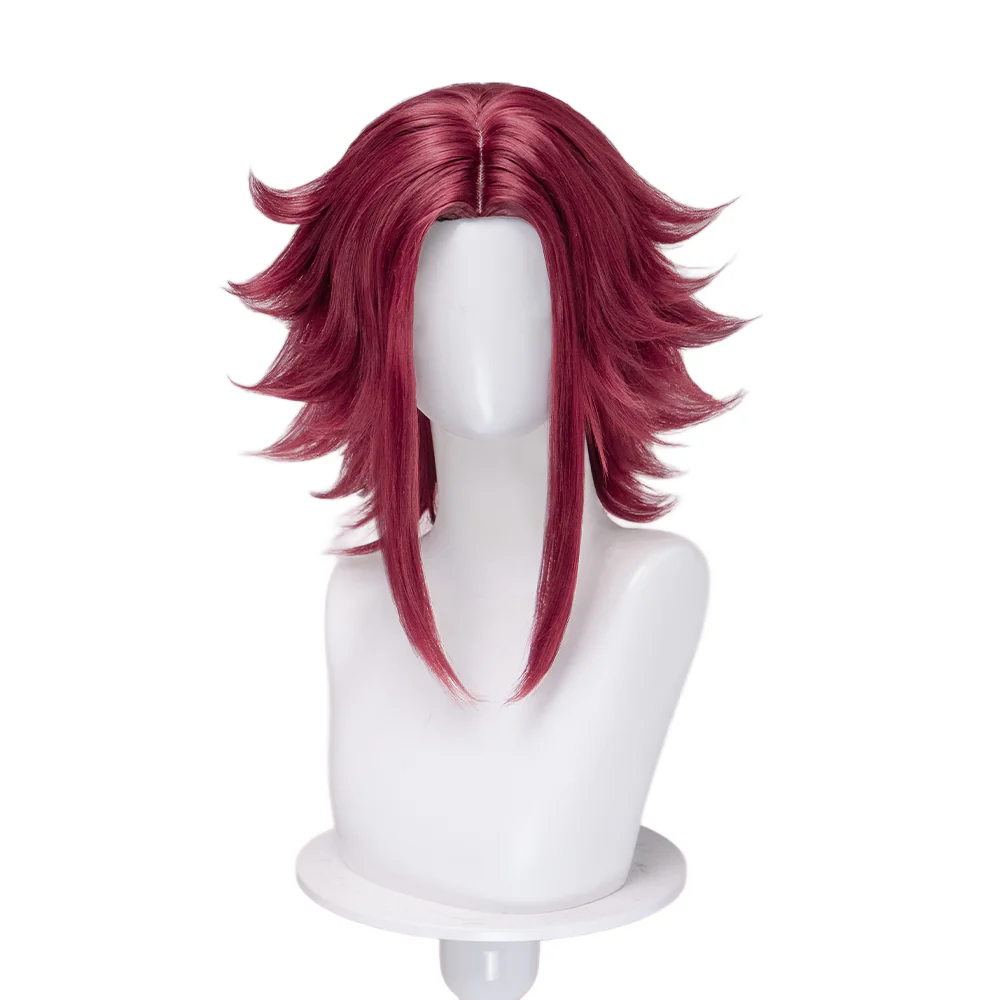 【Ready For Ship】DokiDoki Anime Cosplay Wig Short Layered Flipped Pinkish Red Hair - Image 2