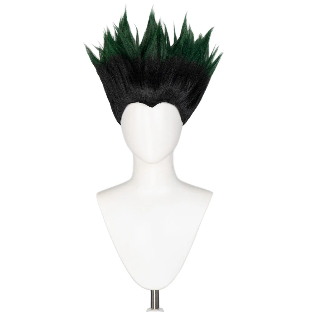 【Ready For Ship】DokiDoki Anime Cosplay Wig Short Straight Black Green Hair - Image 2