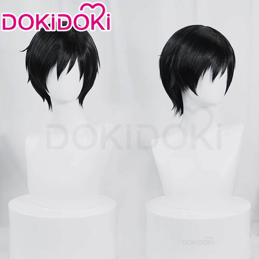 DokiDoki Anime Cosplay Wig Short Straight Black Hair