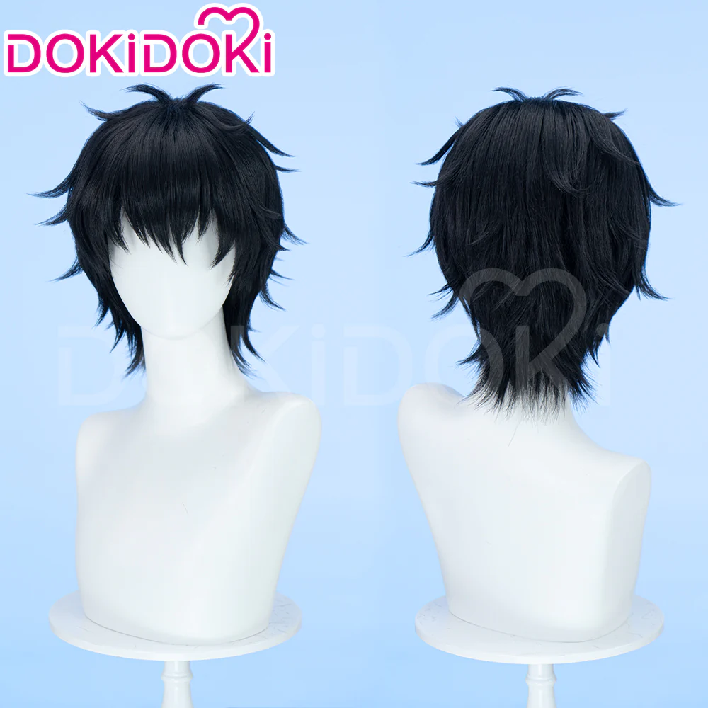 DokiDoki Anime Cosplay Wig Short Straight Black Hair