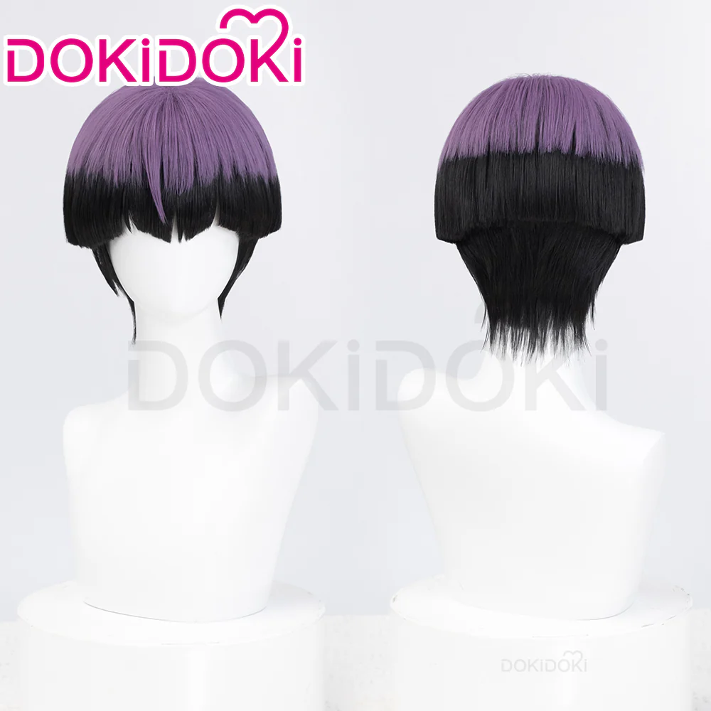 【Ready For Ship】DokiDoki Anime Cosplay Wig Short Straight Black Purple Hair