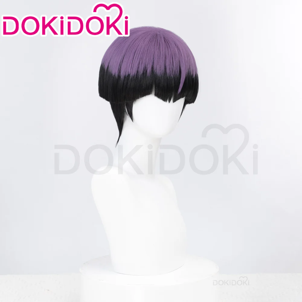 【Ready For Ship】DokiDoki Anime Cosplay Wig Short Straight Black Purple Hair - Image 3