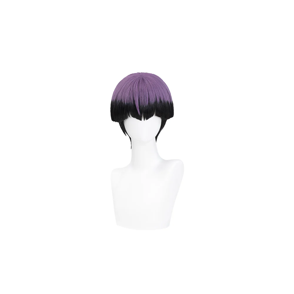 【Ready For Ship】DokiDoki Anime Cosplay Wig Short Straight Black Purple Hair - Image 4